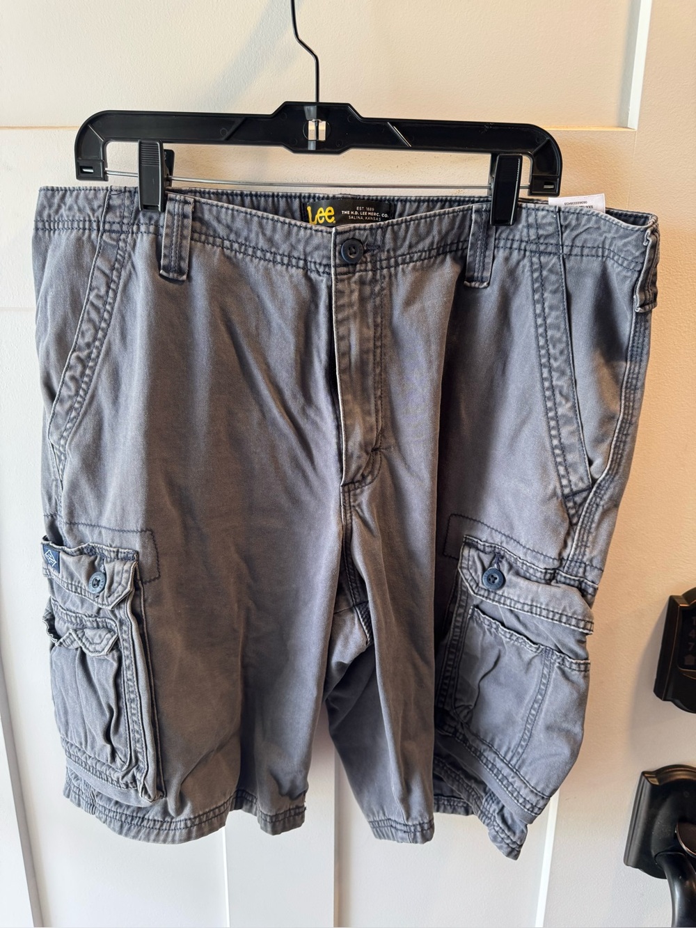Lee Men's Gray Cargo Shorts - Slate Gray